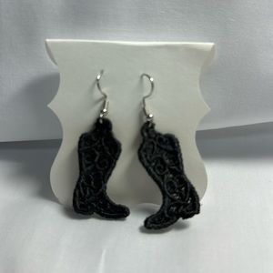 Cowgirl boot earrings